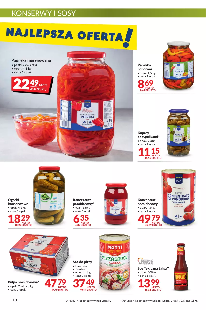 Gazetka promocyjna Makro - [Oferta promocyjna] Artykuły spożywcze i przemysłowe - ważna 14.06 do 27.06.2022 - strona 10 - produkty: Kapary, Koncentrat pomidorowy, Ogórki konserwowe, Papryka, Papryka marynowana, Pulpa pomidorowa, Salsa, Ser, Sos, Sos do pizzy, Texicana Salsa