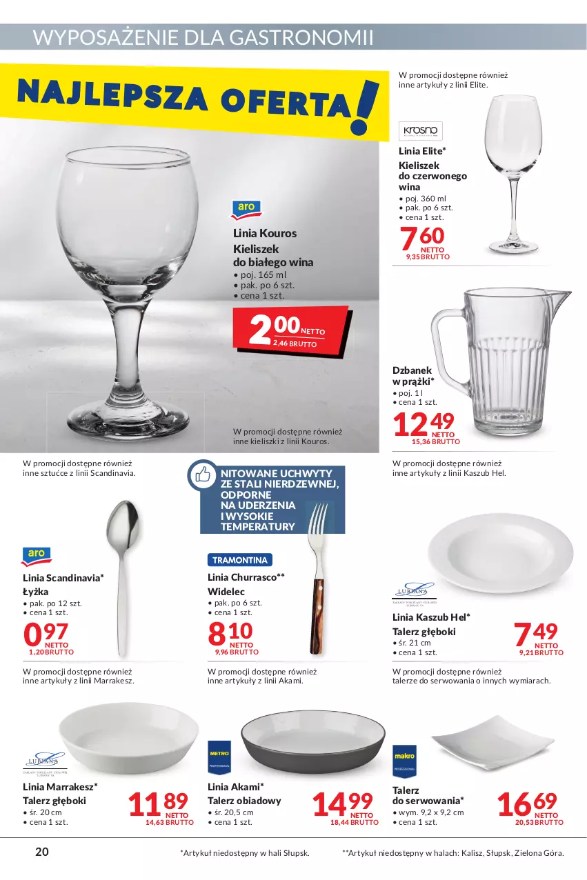 Gazetka promocyjna Makro - [Oferta promocyjna] Artykuły spożywcze i przemysłowe - ważna 14.06 do 27.06.2022 - strona 20 - produkty: Dzbanek, Kieliszek, Por, Rasco, Ser, Sok, Talerz, Talerz głęboki, Talerz obiadowy, Uchwyty, Widelec