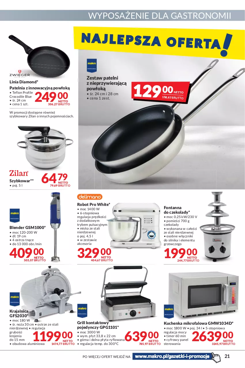 Gazetka promocyjna Makro - [Oferta promocyjna] Artykuły spożywcze i przemysłowe - ważna 14.06 do 27.06.2022 - strona 21 - produkty: Blender, Fa, Grill, Grill kontaktowy, Kuchenka mikrofalowa, Miska, Noż, Patelnia, Płyta, Robot, Szybkowar, Top