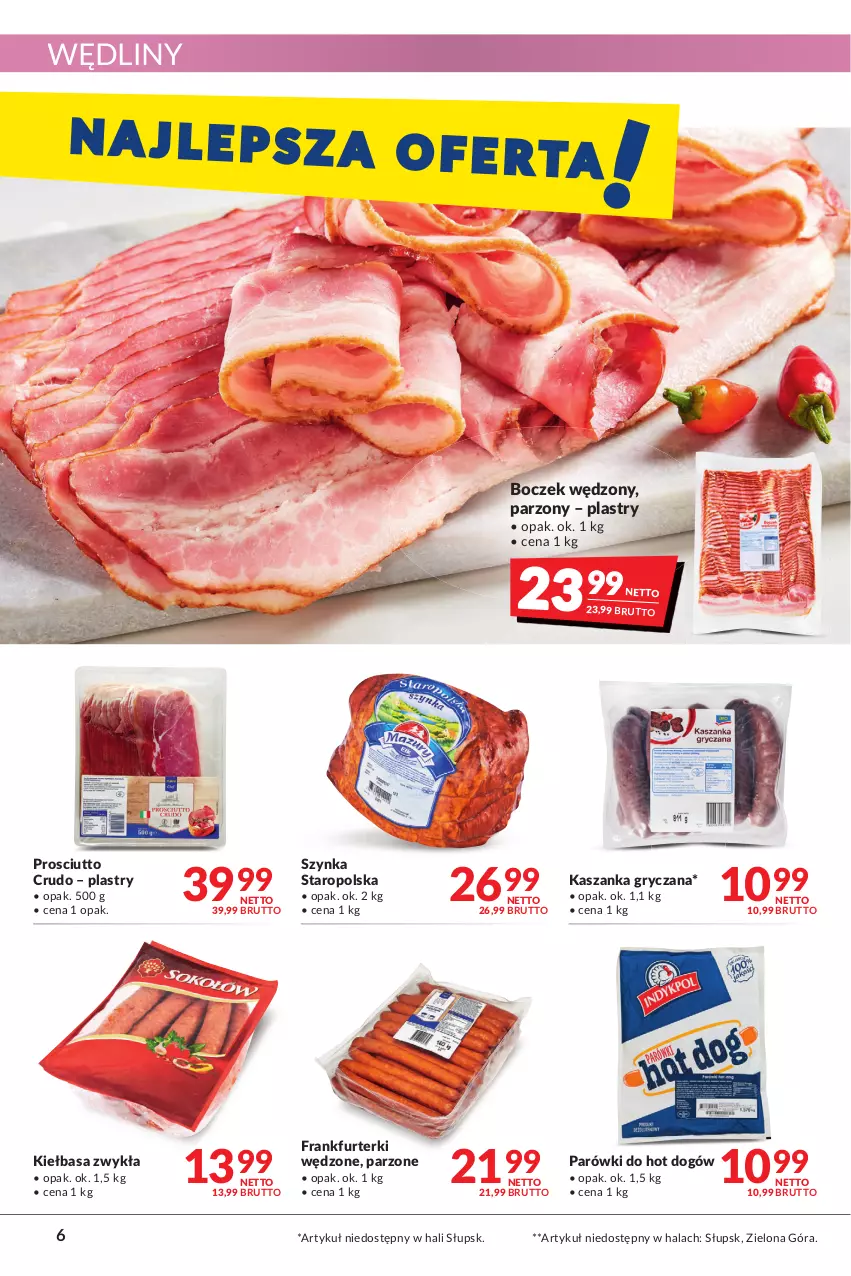 Gazetka promocyjna Makro - [Oferta promocyjna] Artykuły spożywcze i przemysłowe - ważna 14.06 do 27.06.2022 - strona 6 - produkty: Boczek, Frankfurterki, Gry, Hot dog, Kasza, Kaszanka, Kiełbasa, Parówki, Prosciutto, Szynka