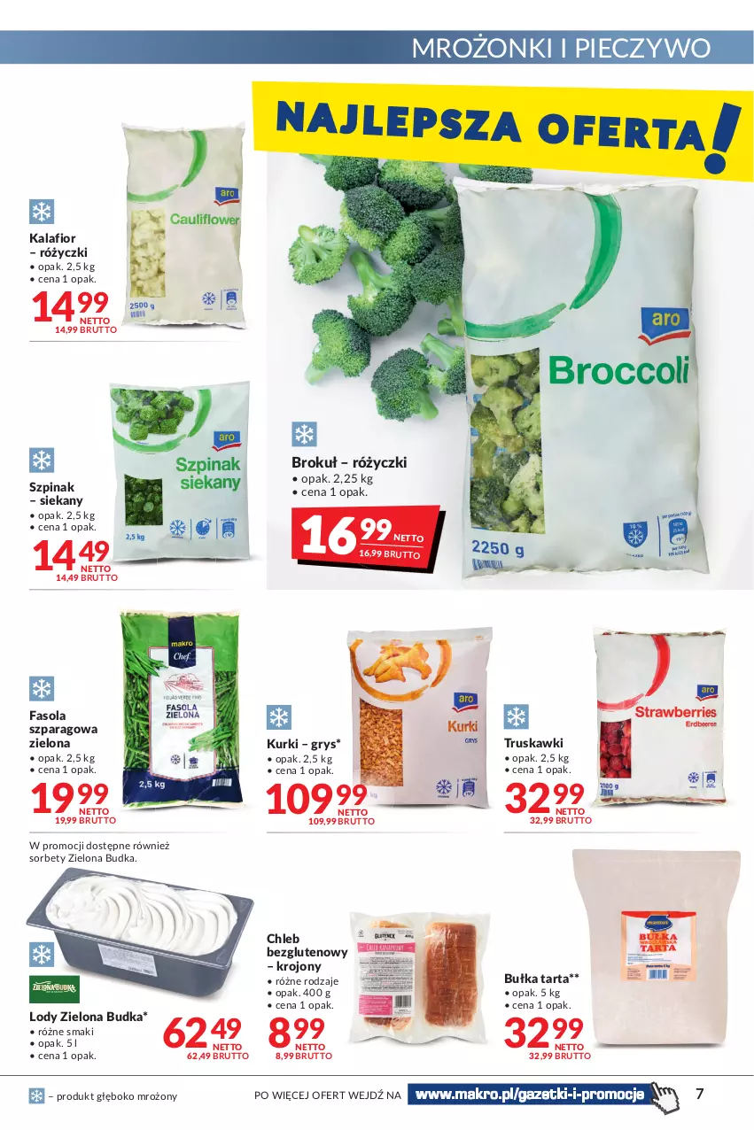 Gazetka promocyjna Makro - [Oferta promocyjna] Artykuły spożywcze i przemysłowe - ważna 14.06 do 27.06.2022 - strona 7 - produkty: Bułka, Bułka tarta, Chleb, Chleb bezglutenowy, Fa, Fasola, Fasola szparagowa, Gry, Kalafior, Lody, Piec, Pieczywo, Szpinak, Tarta, Truskawki, Zielona Budka