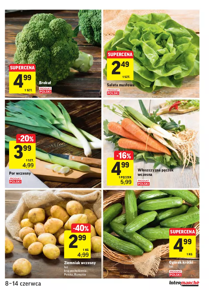 Gazetka promocyjna Intermarche - ważna 08.06 do 13.06.2021 - strona 15 - produkty: Masło, Ogórek, Por, Rum, Sałat, Sałata masłowa, Włoszczyzna pęczek