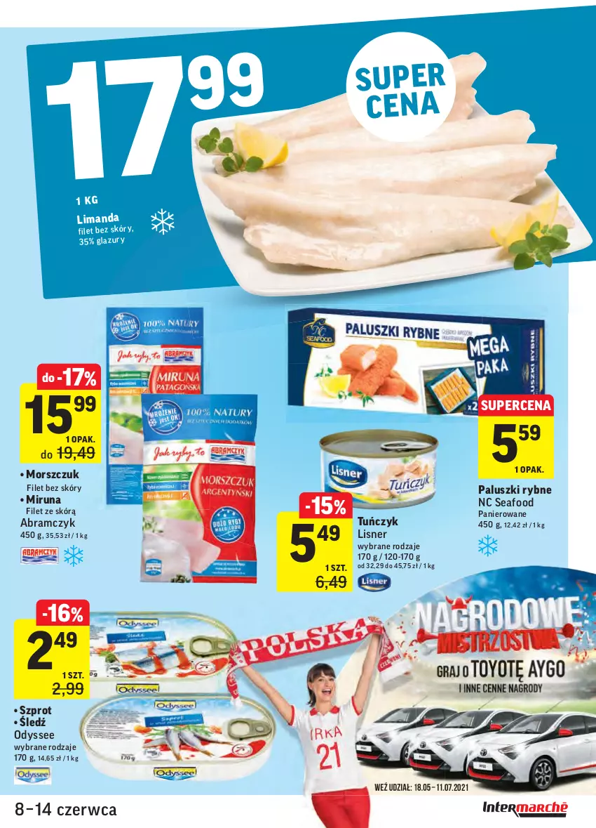 Gazetka promocyjna Intermarche - ważna 08.06 do 13.06.2021 - strona 19 - produkty: Lisner, Miruna, Paluszki rybne, Szprot, Tuńczyk