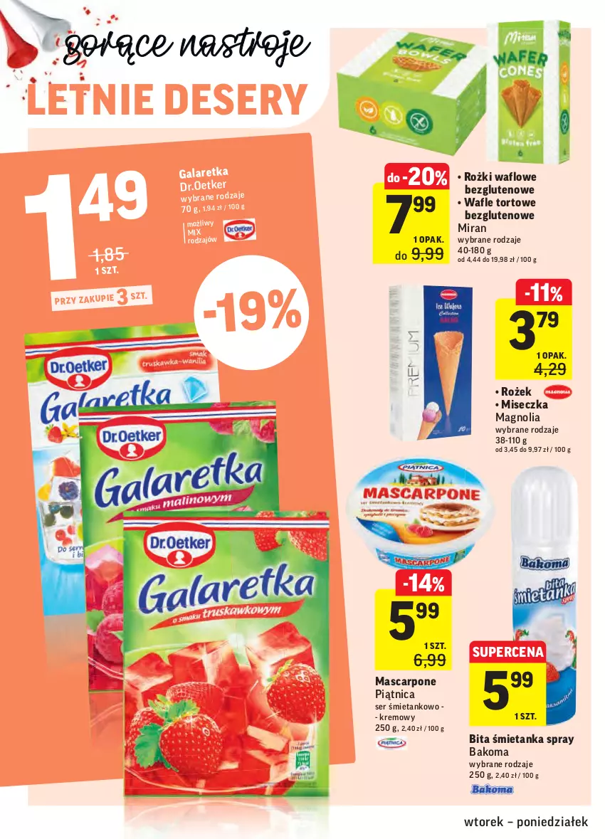 Gazetka promocyjna Intermarche - ważna 08.06 do 13.06.2021 - strona 36 - produkty: Bakoma, Deser, Gala, Galaretka, Mascarpone, Miseczka, Piątnica, Ser, Wafle, Wafle tortowe