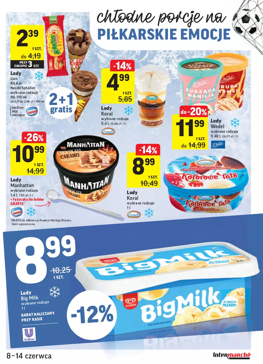 Gazetka promocyjna Intermarche - ważna 08.06 do 13.06.2021 - strona 37 - produkty: Big Milk, Gra, Kit Kat, Lion, Lody, Nestlé, Por