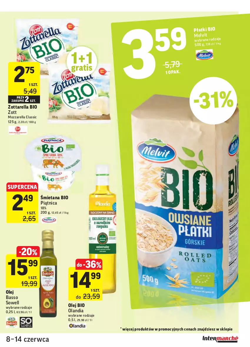 Gazetka promocyjna Intermarche - ważna 08.06 do 13.06.2021 - strona 39 - produkty: Gra, Melvit, Mozzarella, Olej, Piątnica, Zott, Zottarella