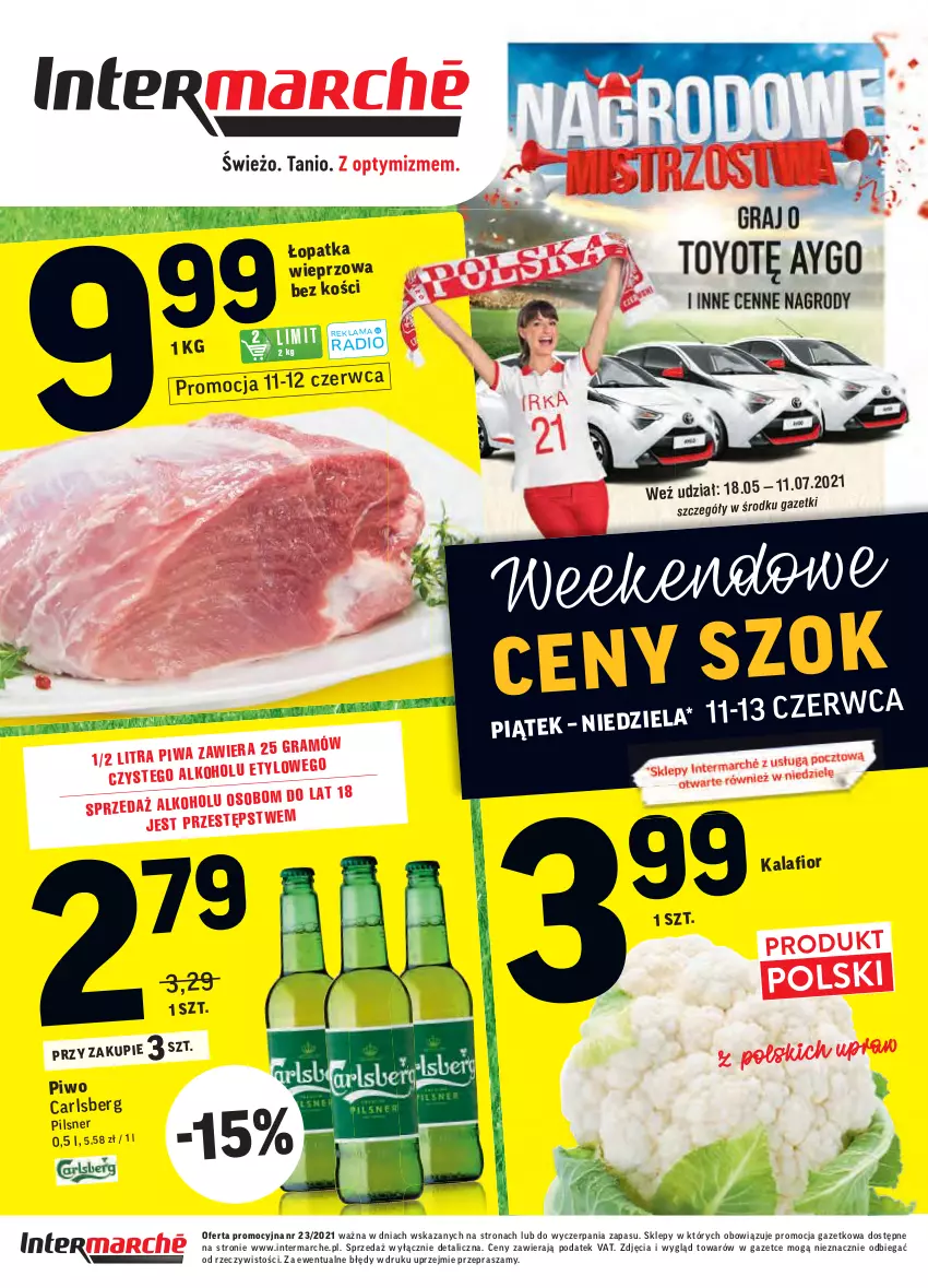 Gazetka promocyjna Intermarche - ważna 08.06 do 13.06.2021 - strona 48 - produkty: Carlsberg, Kalafior, Piwo