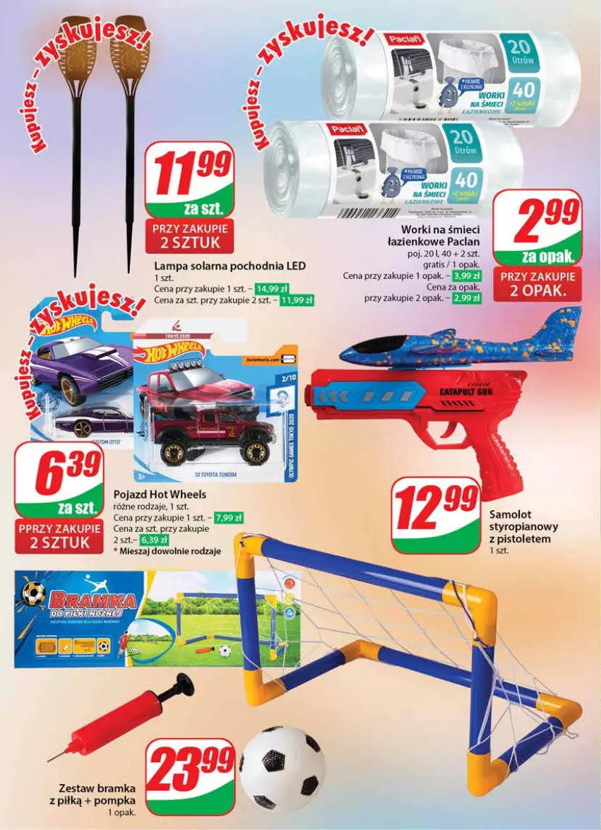 Gazetka promocyjna Dino - Gazetka 31 / 2024 - ważna 31.07 do 06.08.2024 - strona 54 - produkty: Amol, Bramka, Gra, Hot Wheels, Lampa, Pistolet, Pojazd, Pompka, Ramka, Samolot, Worki na śmiec, Worki na śmieci