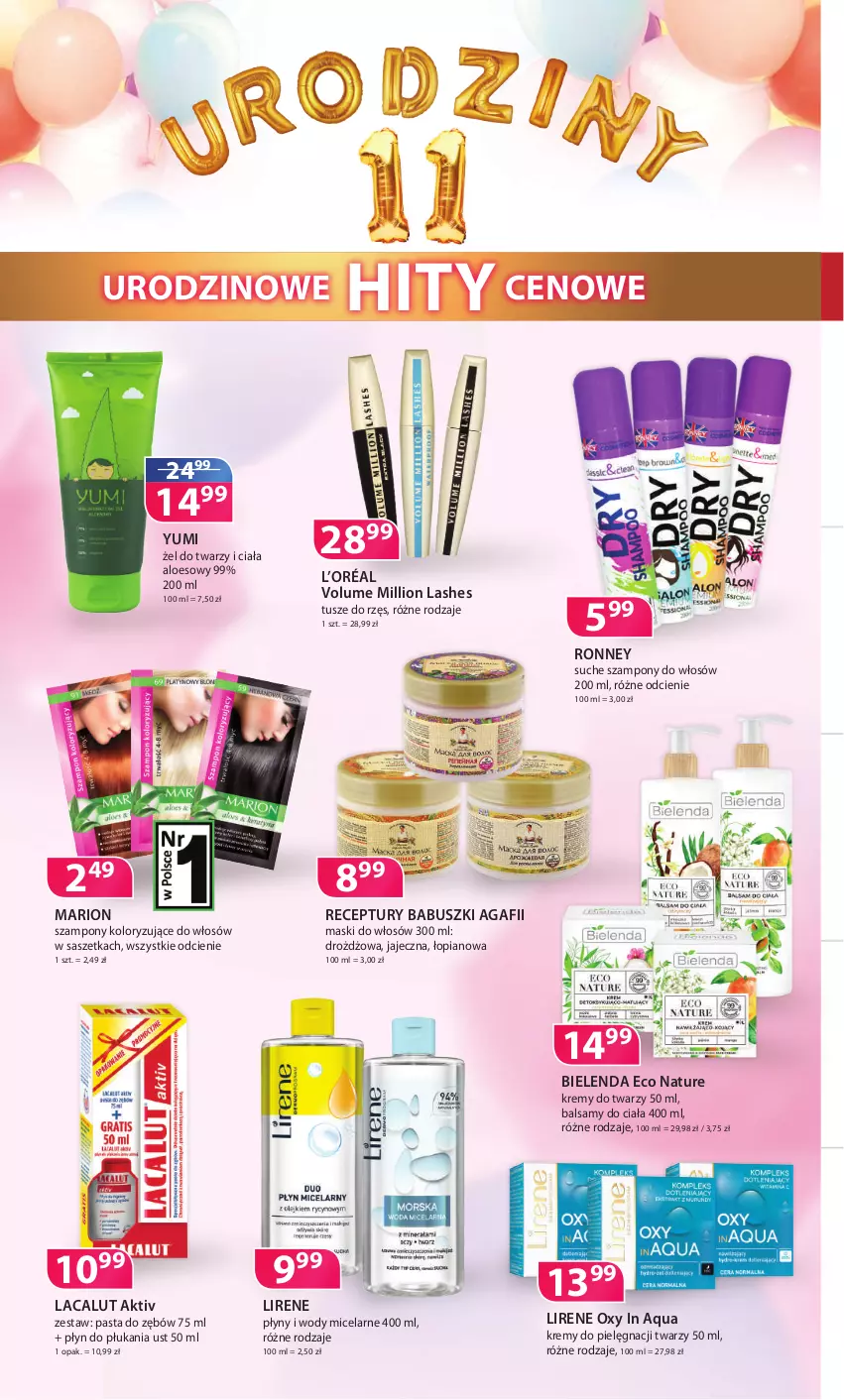 Gazetka promocyjna Drogerie Polskie - Gazetka - ważna 11.06 do 30.06.2021 - strona 2 - produkty: Bielenda, L’Oréal, Lacalut, Lion, Lirene, Pasta do zębów, Płyn do płukania, Szampon, Tusz