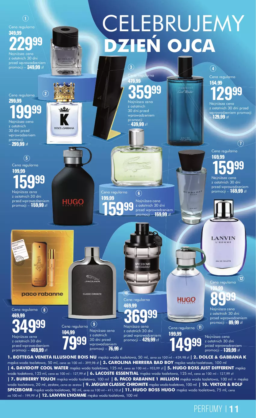 Gazetka promocyjna Super Pharm - Gazetka - ważna 13.06 do 26.06.2024 - strona 11 - produkty: Burberry, Carolina Herrera, Davidoff, Hugo Boss, Jaguar, Lacoste, Lanvin, Lion, Paco Rabanne, Perfum, Woda, Woda toaletowa