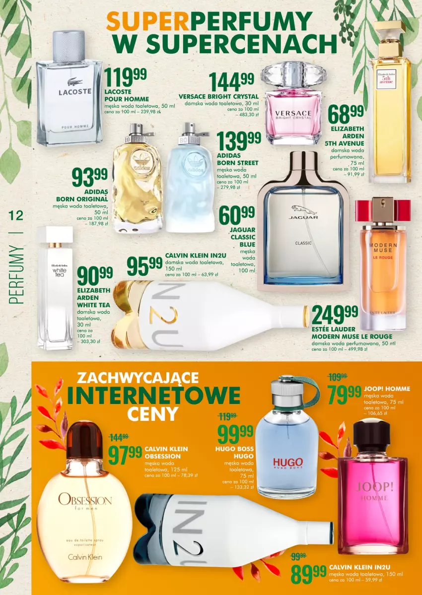 Gazetka promocyjna Super Pharm - Gazetka - ważna 20.05 do 06.06.2021 - strona 11 - produkty: Adidas, Calvin Klein, Gin, Jaguar, Lacoste, Mus, Perfum, Versace, Woda, Woda perfumowana, Woda toaletowa