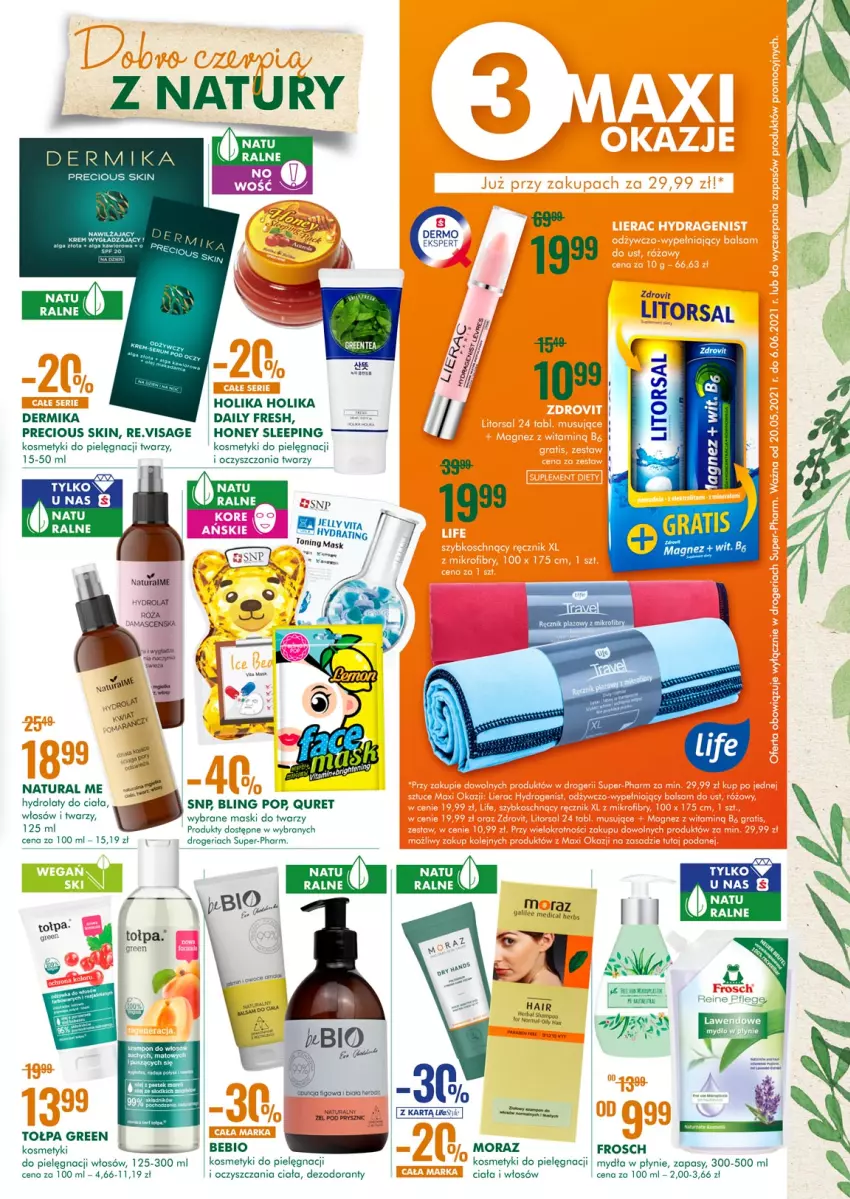 Gazetka promocyjna Super Pharm - Gazetka - ważna 20.05 do 06.06.2021 - strona 2 - produkty: Dermika, Dezodorant, Fa, Frosch, Holika Holika, Hydrolat, Kosmetyki do pielęgnacji, Moraz, Quret, Róża, Tołpa