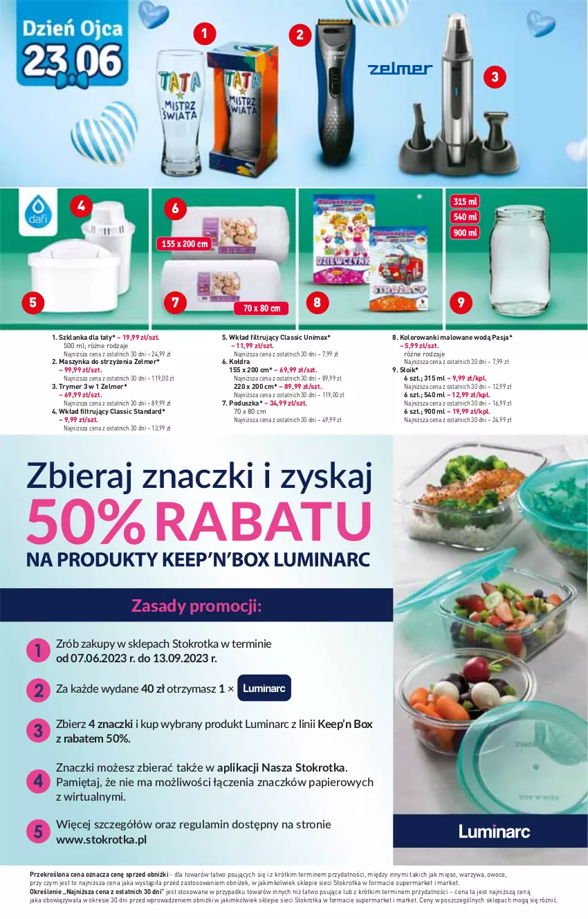 Gazetka promocyjna Stokrotka - Market - ważna 22.06 do 28.06.2023 - strona 13 - produkty: Kołdra, Maszynka, Mięso, Owoce, Poduszka, Szklanka, Szynka, Warzywa, Wkład filtrujący, Zelmer