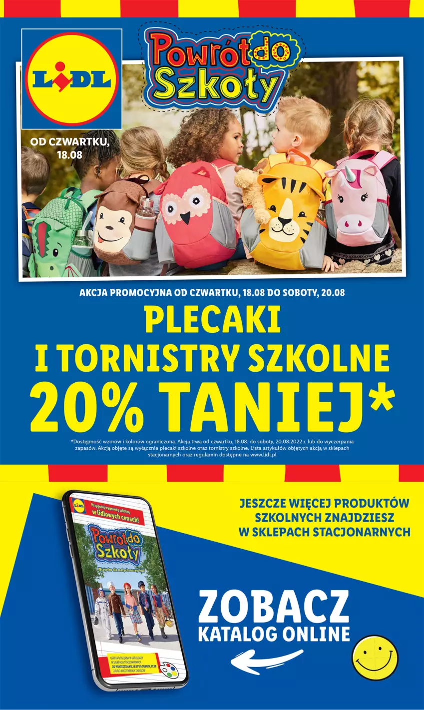 Gazetka promocyjna Lidl - GAZETKA - ważna 18.08 do 20.08.2022 - strona 56 - produkty: Plecak, Ser