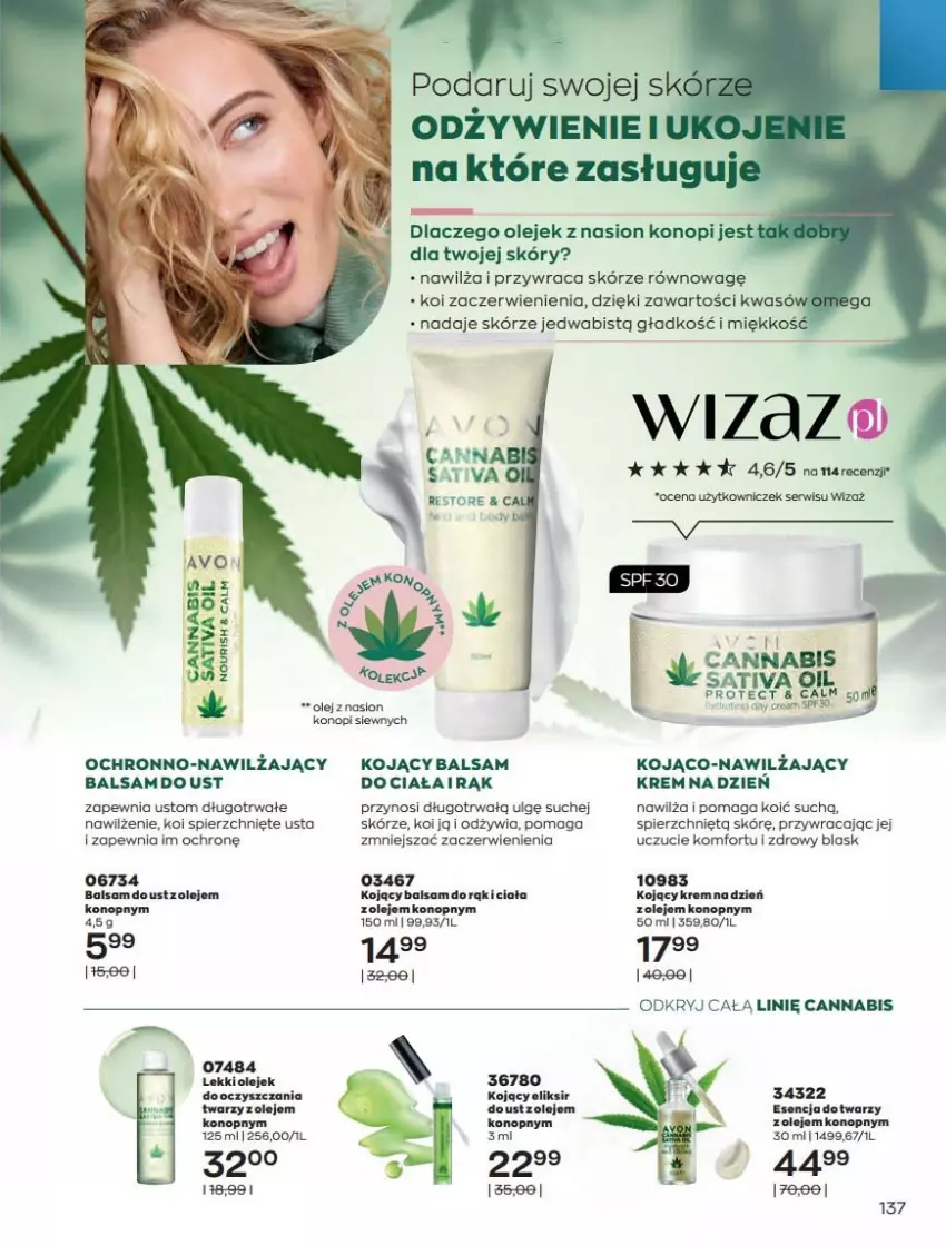 Gazetka promocyjna Avon - Katalog Avon 2/2022 kampania luty - ważna 01.02 do 28.02.2022 - strona 137 - produkty: Balsam do ust, Krem na dzień, LG, Nawilżający balsam, Olej, Sati, Ser