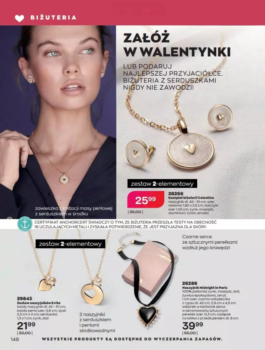 Gazetka promocyjna Avon - Katalog Avon 2/2022 kampania luty - ważna 01.02 do 28.02.2022 - strona 148 - produkty: Bizuteria, Cynk, Naszyjnik, Orka, Perła, Ser, Tytan