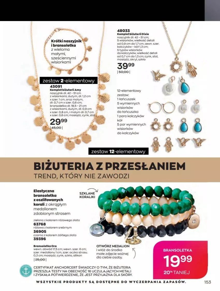 Gazetka promocyjna Avon - Katalog Avon 2/2022 kampania luty - ważna 01.02 do 28.02.2022 - strona 153 - produkty: Bransoletka, Cynk, Lion, Naszyjnik, Orka