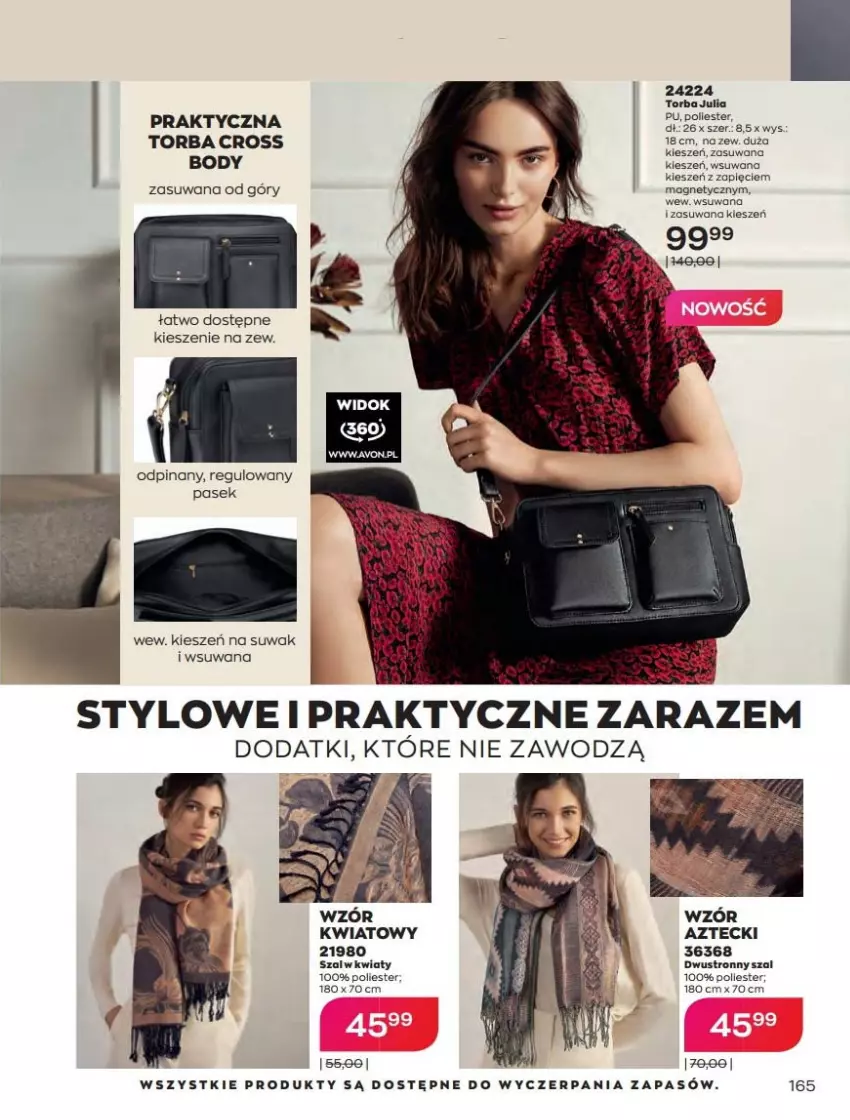 Gazetka promocyjna Avon - Katalog Avon 2/2022 kampania luty - ważna 01.02 do 28.02.2022 - strona 165 - produkty: Body, Pasek, Szal, Torba