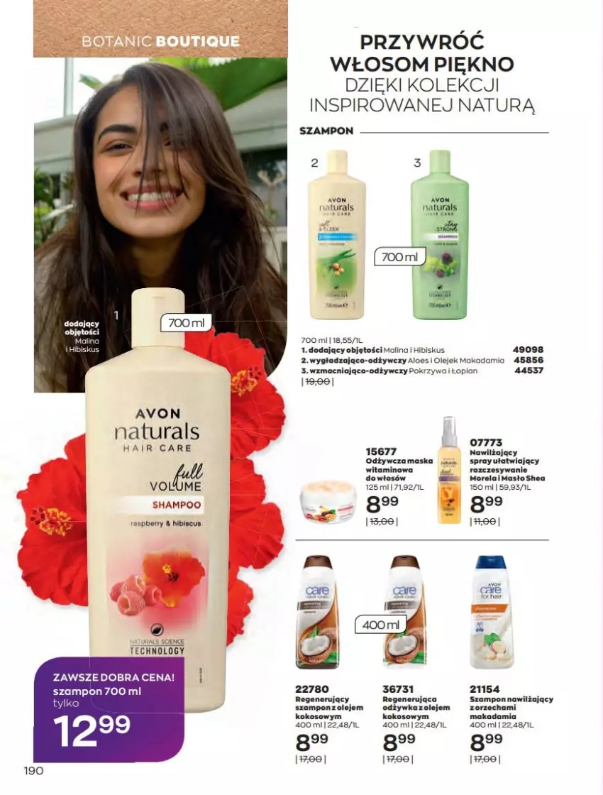 Gazetka promocyjna Avon - Katalog Avon 2/2022 kampania luty - ważna 01.02 do 28.02.2022 - strona 190 - produkty: Hibiskus, Kokos, Maska, Masło, Morela, Odżywka, Olej, Sok, Szampon