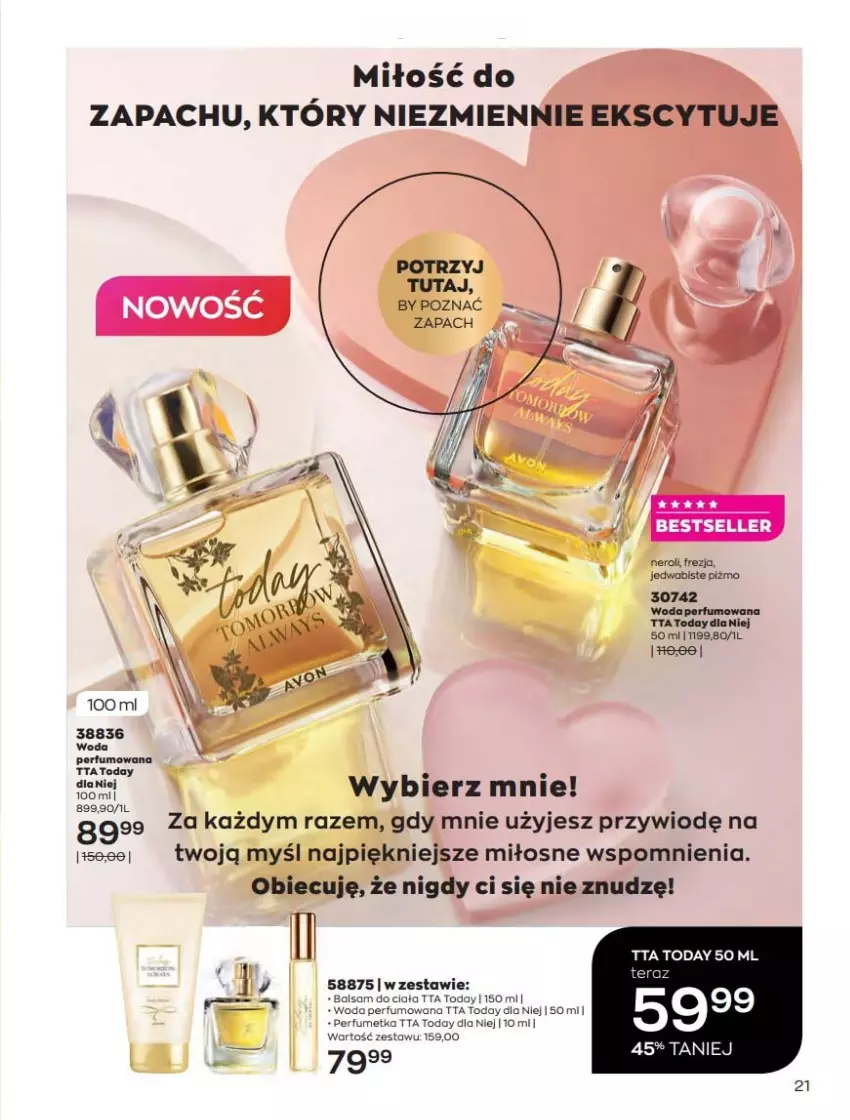 Gazetka promocyjna Avon - Katalog Avon 2/2022 kampania luty - ważna 01.02 do 28.02.2022 - strona 21 - produkty: Balsam do ciała, Klej, Perfum, Tera, Woda, Woda perfumowana