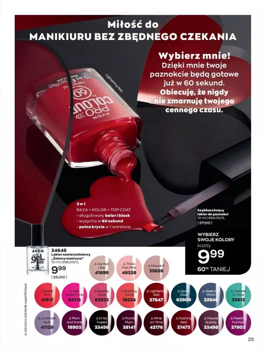 Gazetka promocyjna Avon - Katalog Avon 2/2022 kampania luty - ważna 01.02 do 28.02.2022 - strona 25 - produkty: Lakier, Lakier do paznokci, Stek, Top