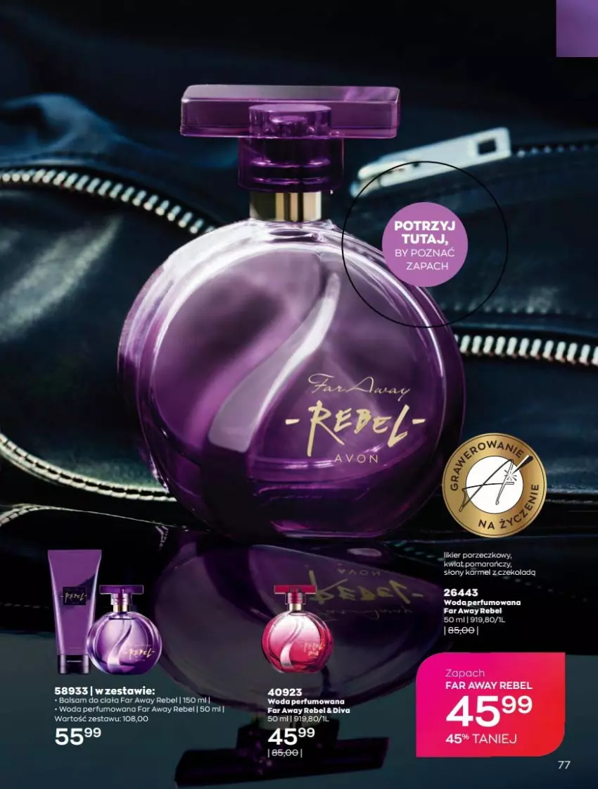 Gazetka promocyjna Avon - Katalog Avon 2/2022 kampania luty - ważna 01.02 do 28.02.2022 - strona 77 - produkty: Balsam do ciała, Fa, Perfum, Por, Woda, Woda perfumowana