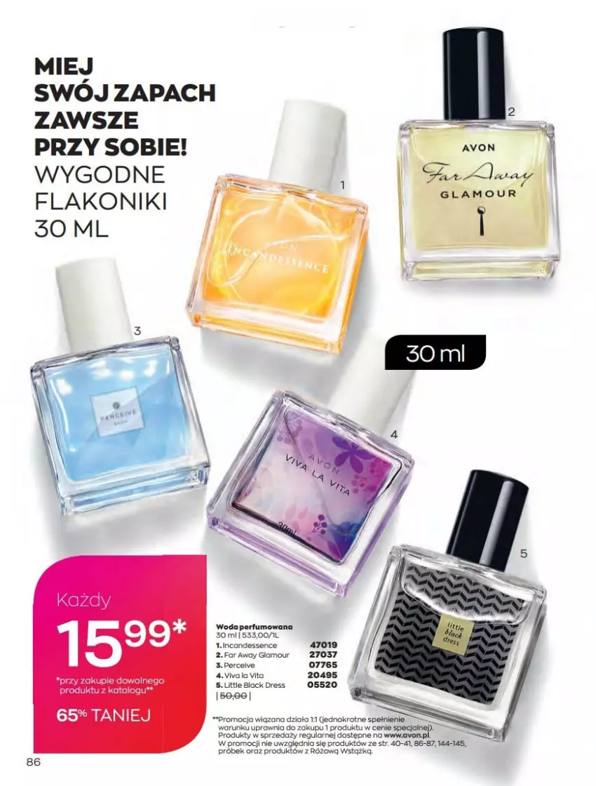 Gazetka promocyjna Avon - Katalog Avon 2/2022 kampania luty - ważna 01.02 do 28.02.2022 - strona 86 - produkty: Dres, Lack, Perfum, Rama, Woda, Woda perfumowana