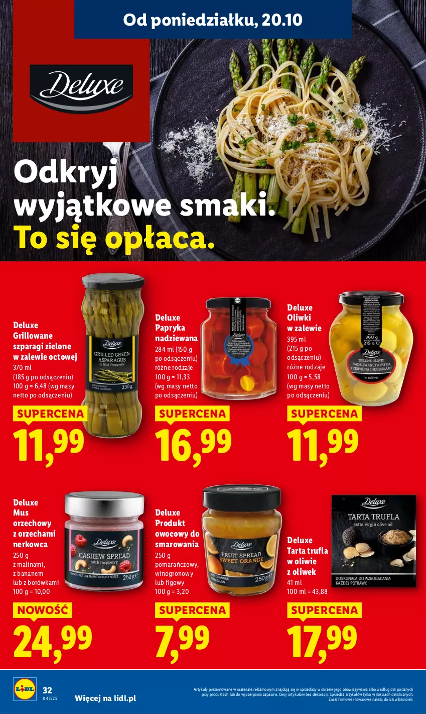 Gazetka promocyjna Lidl - GAZETKA - ważna 20.10 do 22.10.2025 - strona 32 - produkty: Borówka, Grill, Mus, Oliwki, Papryka, Tarta, Wino
