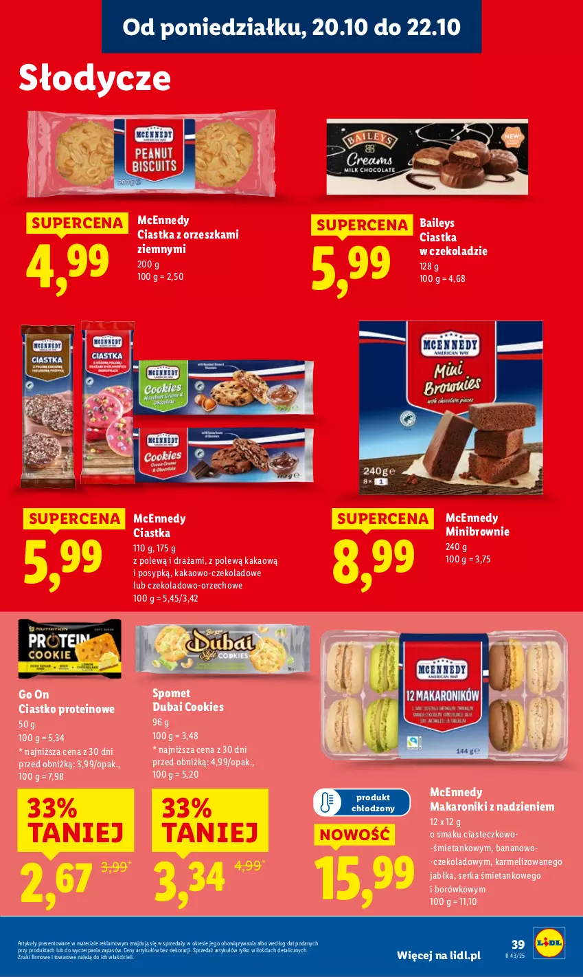 Gazetka promocyjna Lidl - GAZETKA - ważna 20.10 do 22.10.2025 - strona 39 - produkty: Brownie, Ciastka, Jabłka, Kakao, Makaron, Ser