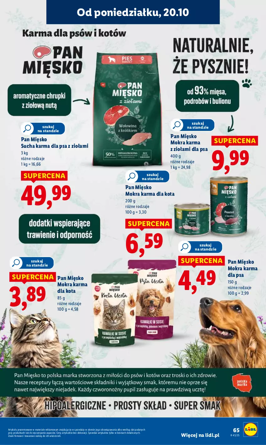 Gazetka promocyjna Lidl - GAZETKA - ważna 20.10 do 22.10.2025 - strona 65 - produkty: Mokra karma, Sucha karma