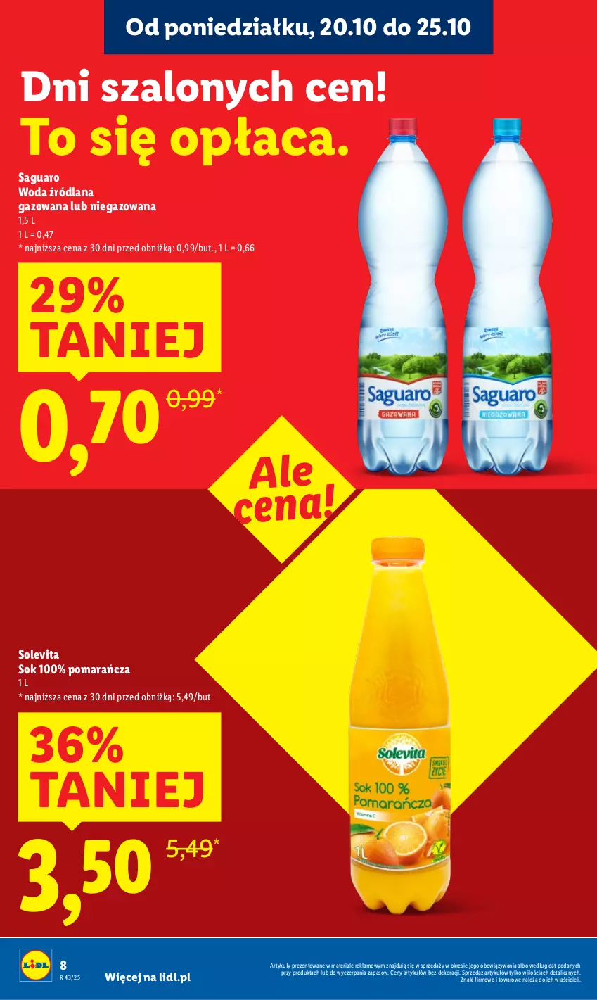 Gazetka promocyjna Lidl - GAZETKA - ważna 20.10 do 22.10.2025 - strona 8 - produkty: LANA, Sok, Szal, Woda