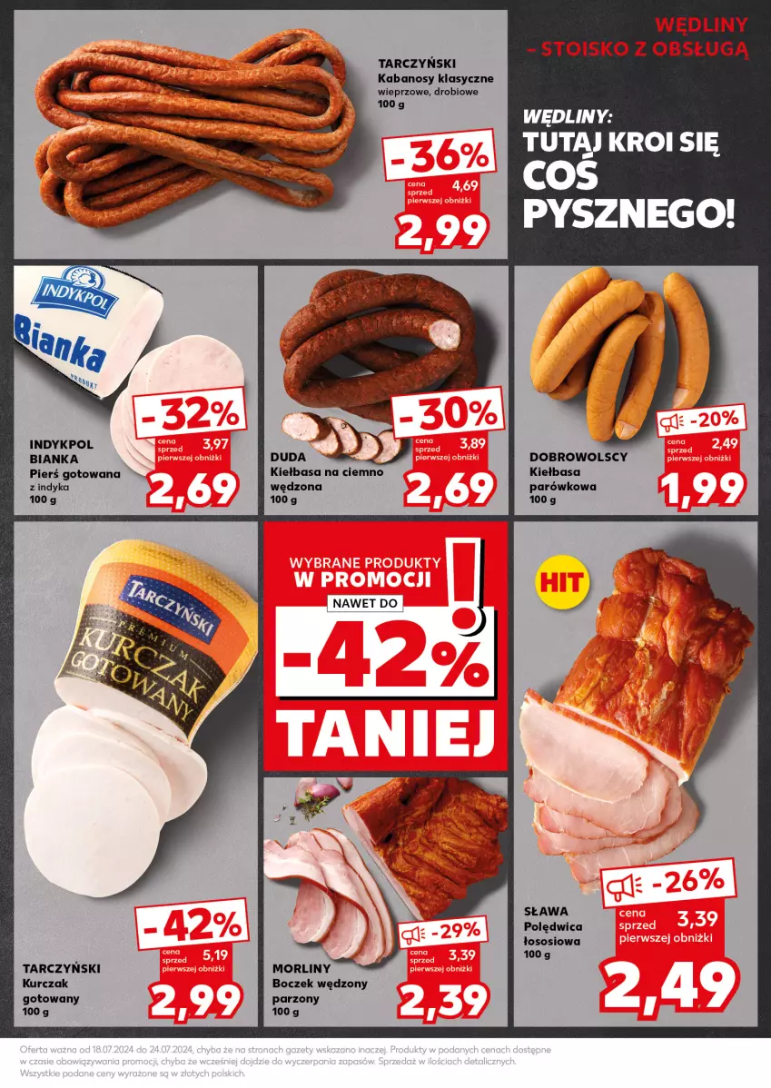 Gazetka promocyjna Kaufland - Kaufland - ważna 22.07 do 24.07.2024 - strona 13 - produkty: Bianka, Boczek, Kabanos, Kiełbasa, Kurczak, Morliny, Polędwica, Sos, Tarczyński