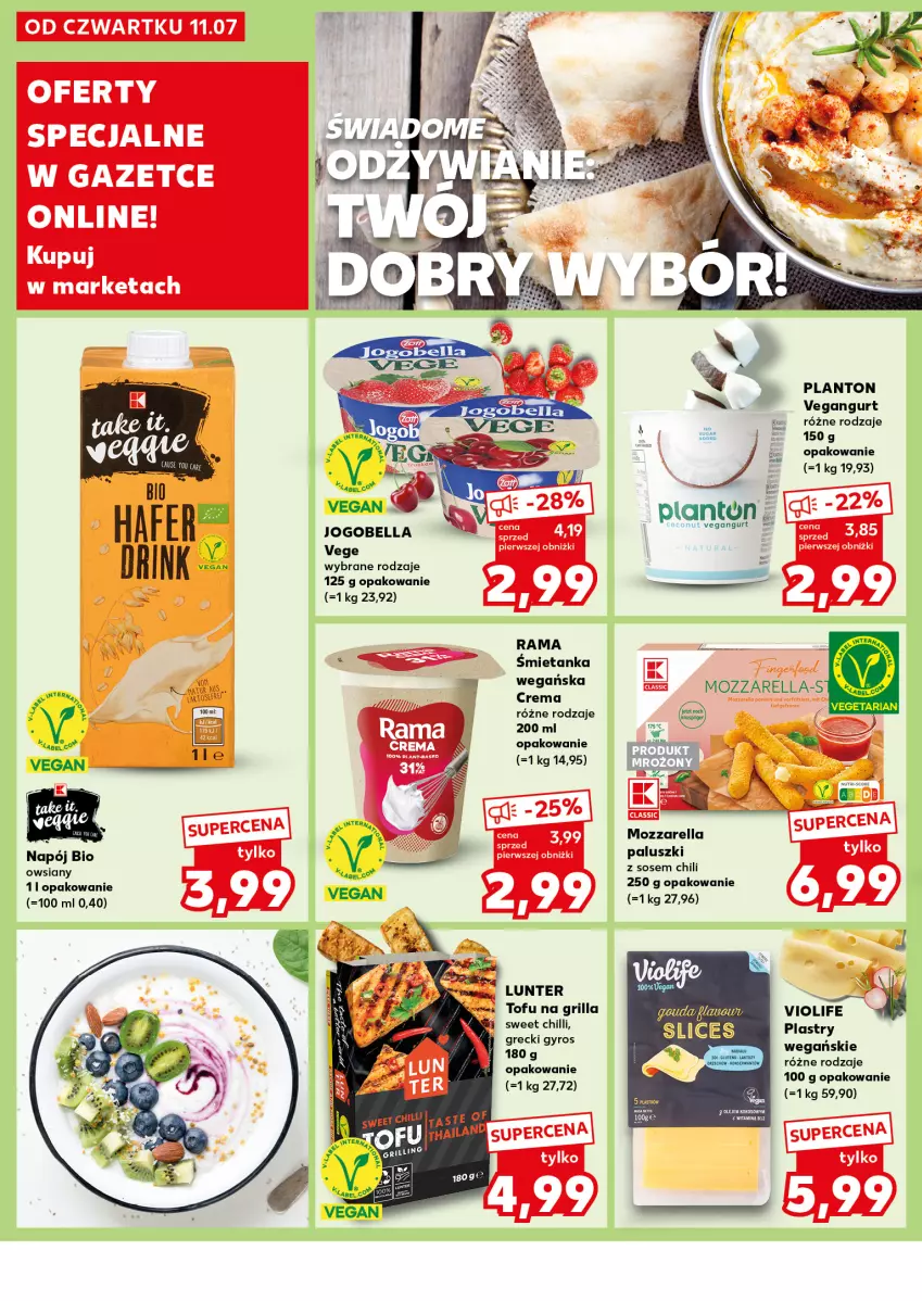 Gazetka promocyjna Kaufland - Kaufland - ważna 22.07 do 24.07.2024 - strona 22 - produkty: Bell, Bella, Grill, Gyros, Jogobella, Mozzarella, Napój, Rama, Tera, Tofu, Vegangurt