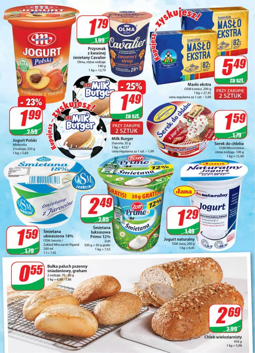 Gazetka promocyjna Dino - Gazetka - ważna 24.11 do 30.11.2021 - strona 14 - produkty: Bułka, Burger, Chleb, Chleb wieloziarnisty, Danio, Danone, Gra, Masło, Olma, Por, Zott