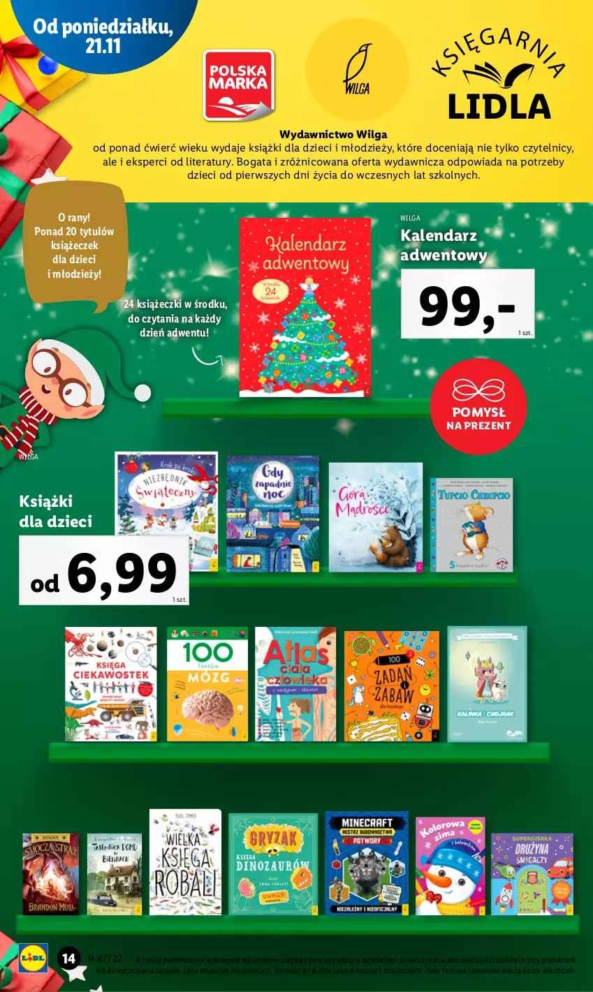 Gazetka promocyjna Lidl - GAZETKA - ważna 21.11 do 26.11.2022 - strona 14 - produkty: Dzieci, Kalendarz, Kalendarz adwentowy, LG, Tera