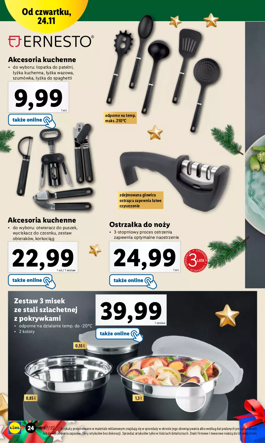 Gazetka promocyjna Lidl - GAZETKA - ważna 21.11 do 26.11.2022 - strona 28 - produkty: Koc, Korkociąg, Noż, Ostrzałka do noży, Otwieracz, Por, Spaghetti, Top