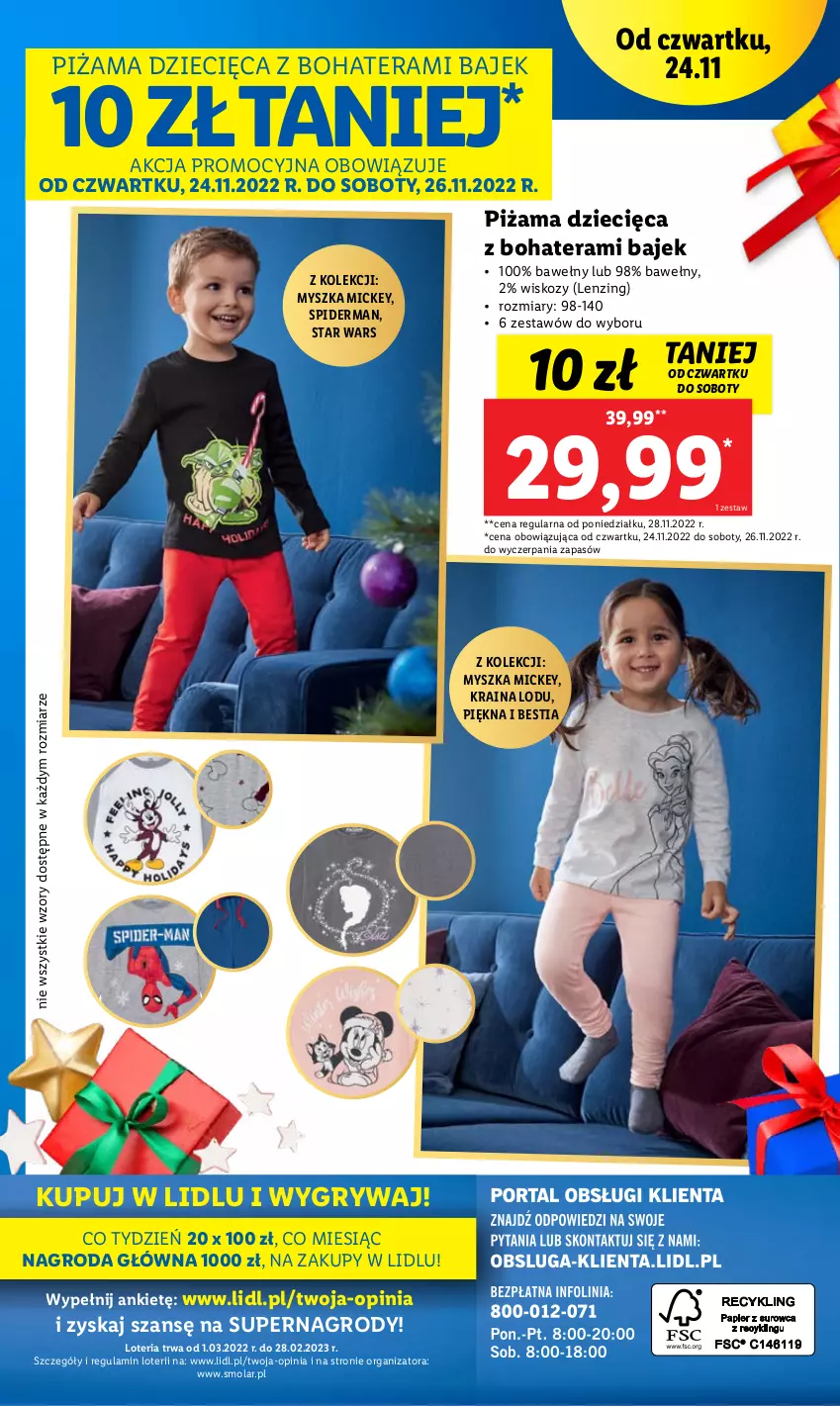 Gazetka promocyjna Lidl - GAZETKA - ważna 21.11 do 26.11.2022 - strona 35 - produkty: Dzieci, Gry, Mola, Mysz, Piżama, Spiderman, Star Wars, Tera