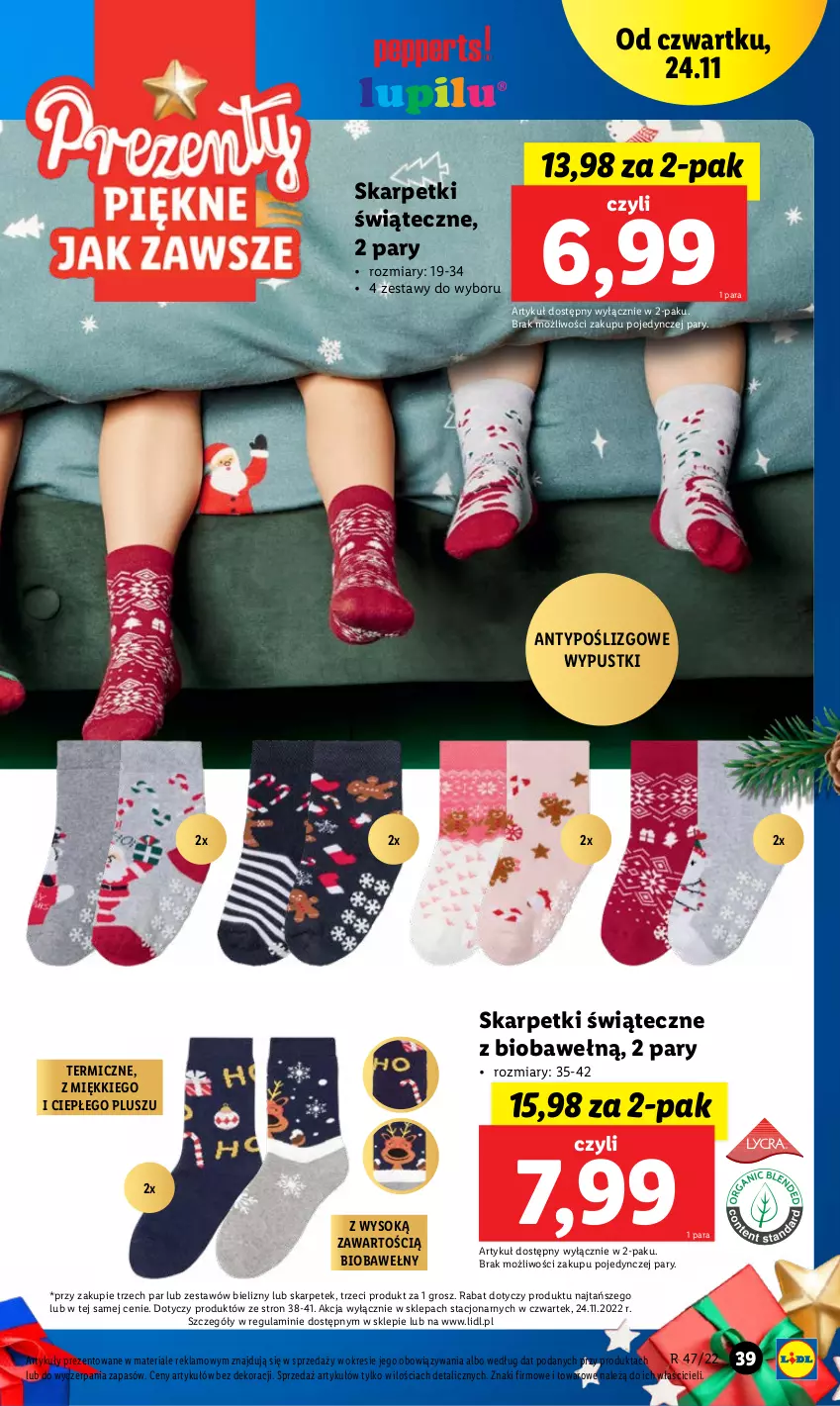 Gazetka promocyjna Lidl - GAZETKA - ważna 21.11 do 26.11.2022 - strona 43 - produkty: Karp, Skarpetki, Sok