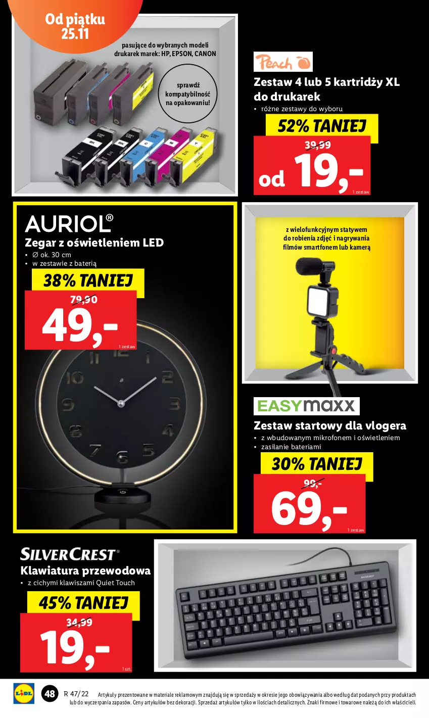 Gazetka promocyjna Lidl - GAZETKA - ważna 21.11 do 26.11.2022 - strona 52 - produkty: Bateria, Canon, Gry, HP, Klawiatura, Mikrofon, Silan, Smartfon, Zegar