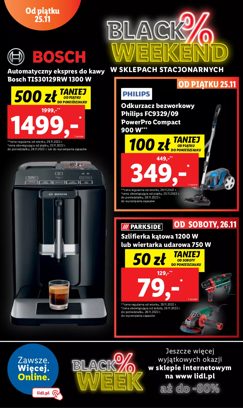 Gazetka promocyjna Lidl - GAZETKA - ważna 21.11 do 26.11.2022 - strona 65 - produkty: Bosch, Odkurzacz, Philips, Szlifierka, Szlifierka kątowa, Tarka, Wiertarka, Wiertarka udarowa