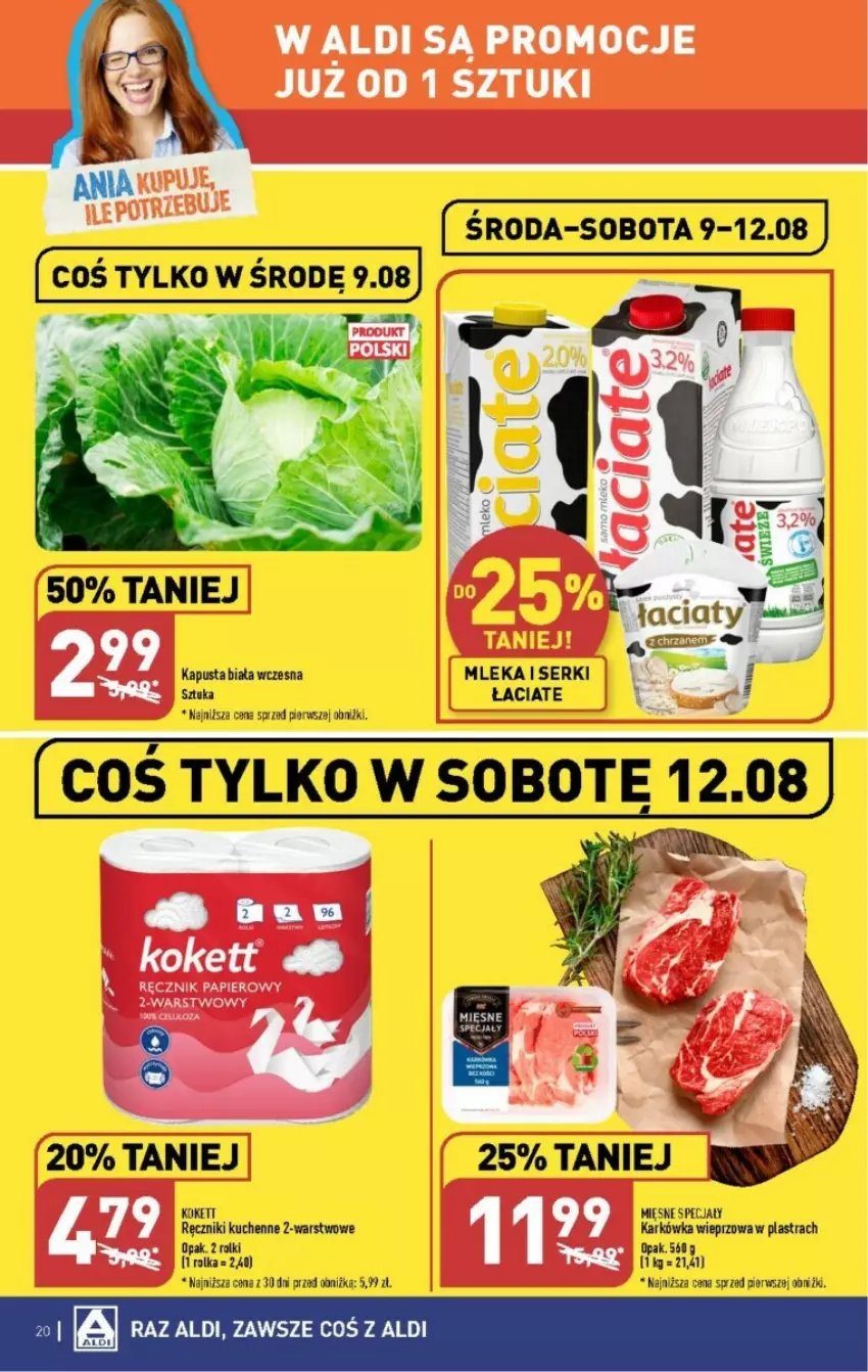 Gazetka promocyjna Aldi - ważna 07.08 do 12.08.2023 - strona 10 - produkty: Fa, Karkówka wieprzowa, Mięsne specjały, Ręcznik, Rolki, Ser