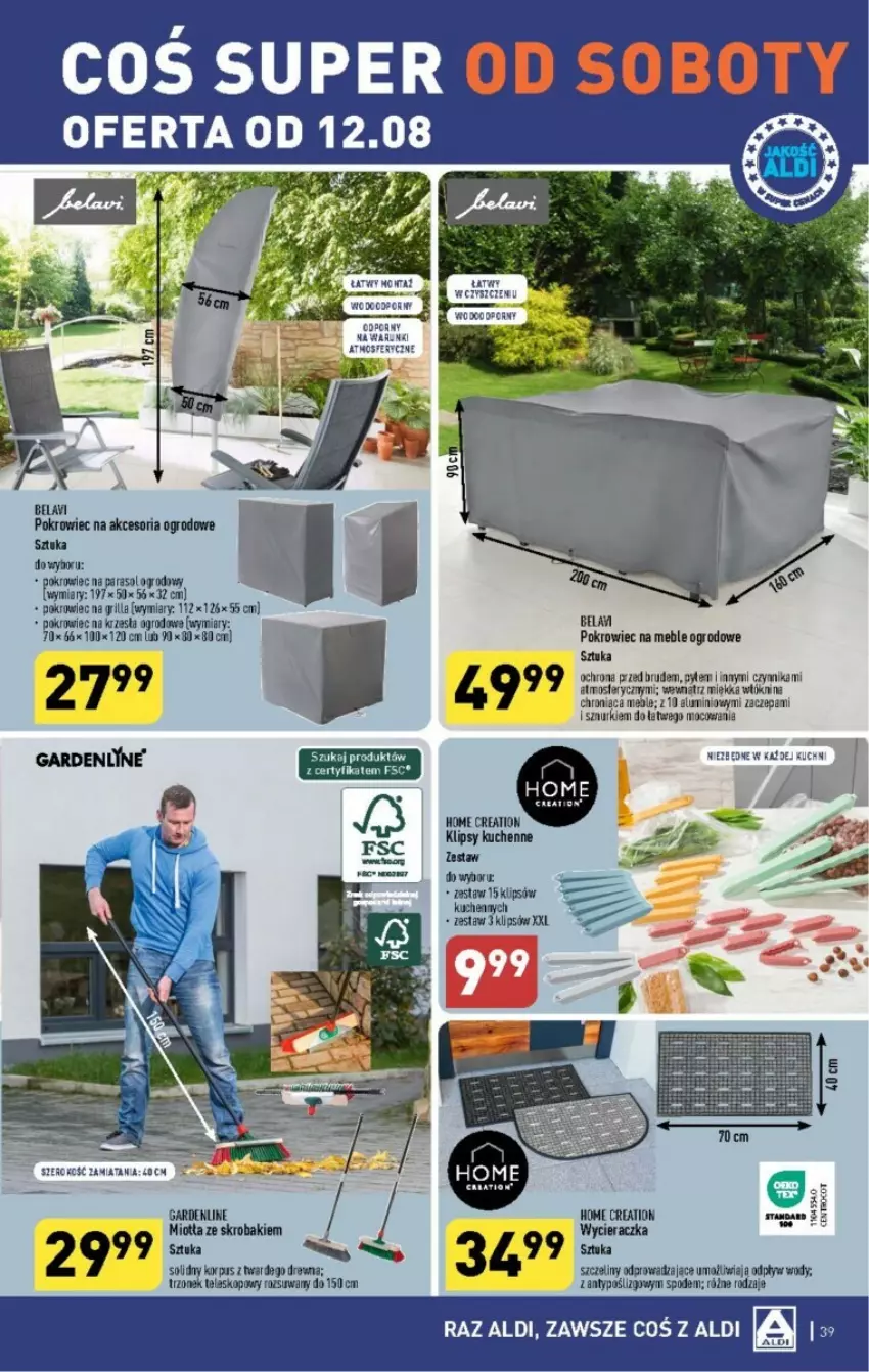 Gazetka promocyjna Aldi - ważna 07.08 do 12.08.2023 - strona 31 - produkty: Grill, Meble, Miotła, Parasol, Pokrowiec, Por