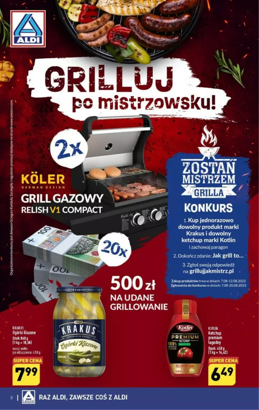 Gazetka promocyjna Aldi - ważna 07.08 do 12.08.2023 - strona 37 - produkty: Grill, Grill gazowy, Ketchup, Kotlin, Krakus