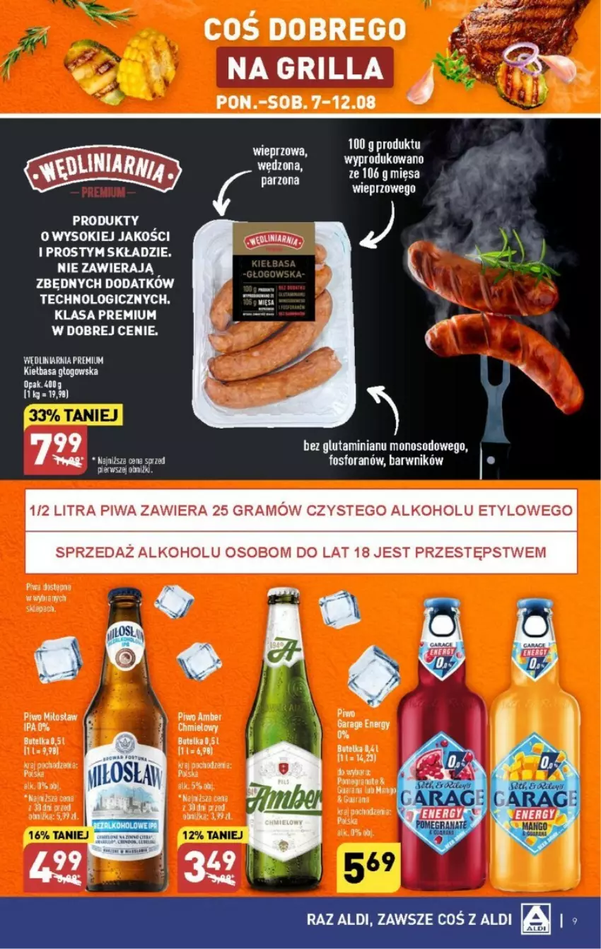 Gazetka promocyjna Aldi - ważna 07.08 do 12.08.2023 - strona 38 - produkty: Grill, Kiełbasa, Kiełbasa głogowska, Sok