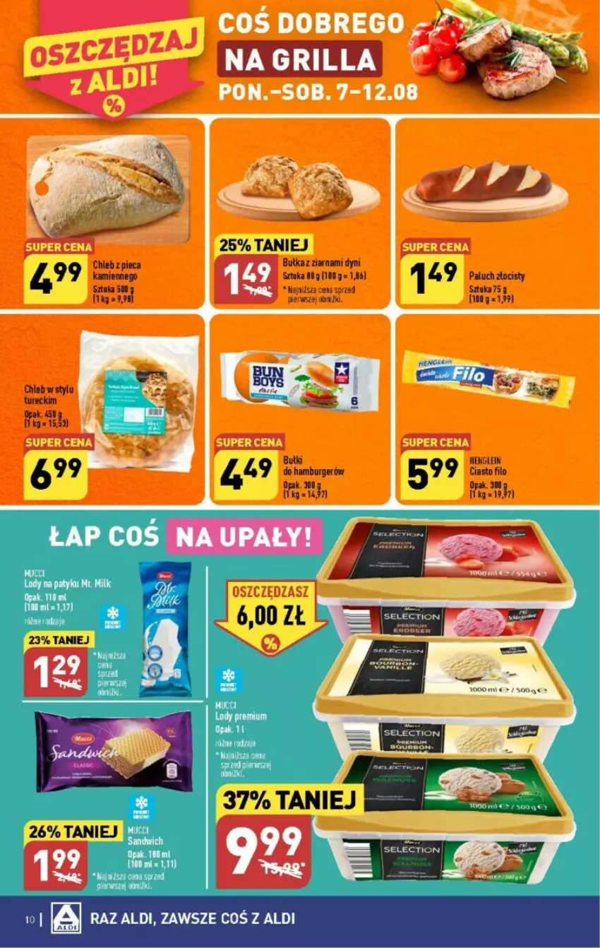 Gazetka promocyjna Aldi - ważna 07.08 do 12.08.2023 - strona 39 - produkty: Bułka, Chleb, Lody, Piec