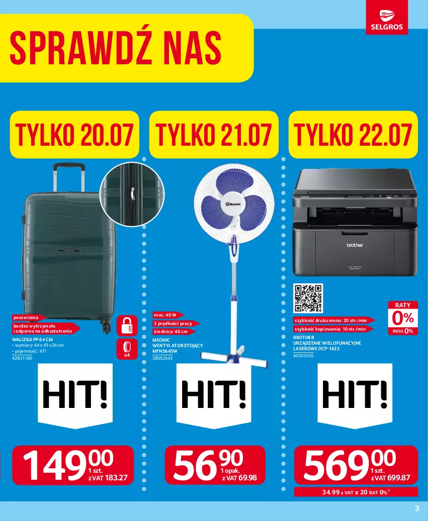 Gazetka promocyjna Selgros - Oferta przemysłowa - ważna 13.07 do 26.07.2023 - strona 3 - produkty: Brother, Por, Ser, Urządzenie wielofunkcyjne, Walizka