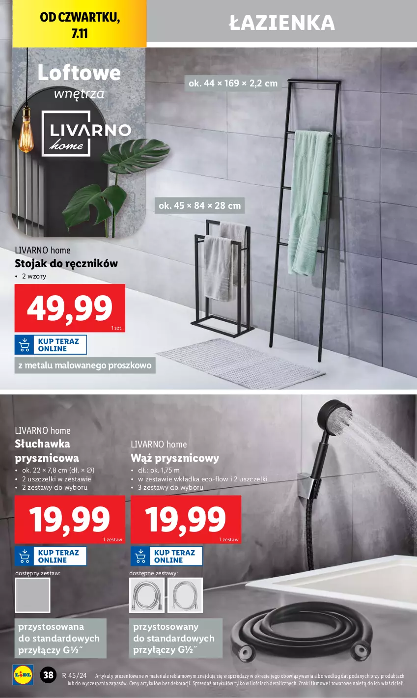 Gazetka promocyjna Lidl - GAZETKA - ważna 04.11 do 09.11.2024 - strona 42 - produkty: Ivar, Ręcznik, Słuchawka prysznicowa, Stojak