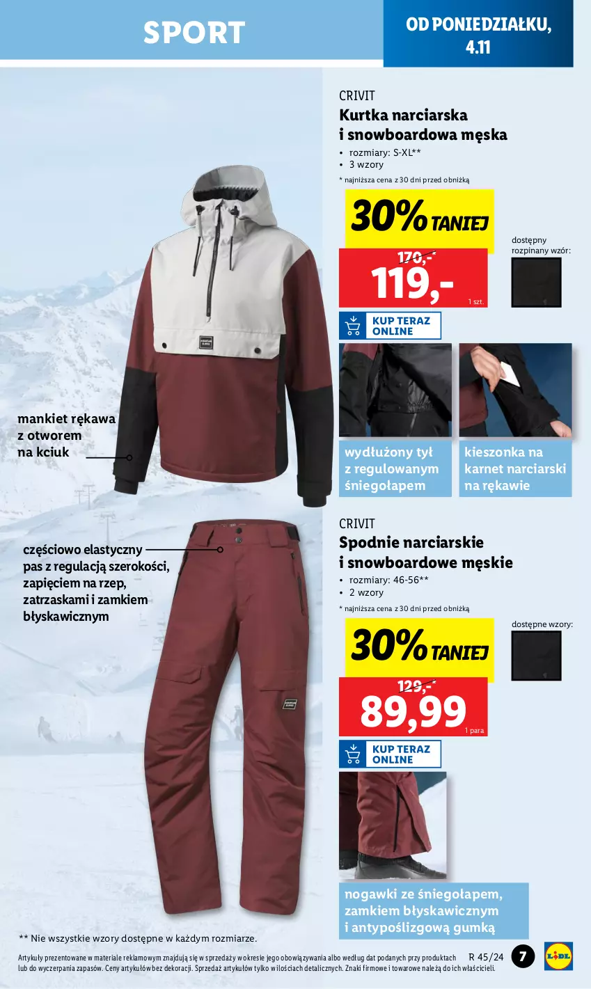 Gazetka promocyjna Lidl - GAZETKA - ważna 04.11 do 09.11.2024 - strona 7 - produkty: Kawa, Kurtka, Por, Snowboard, Spodnie, Sport