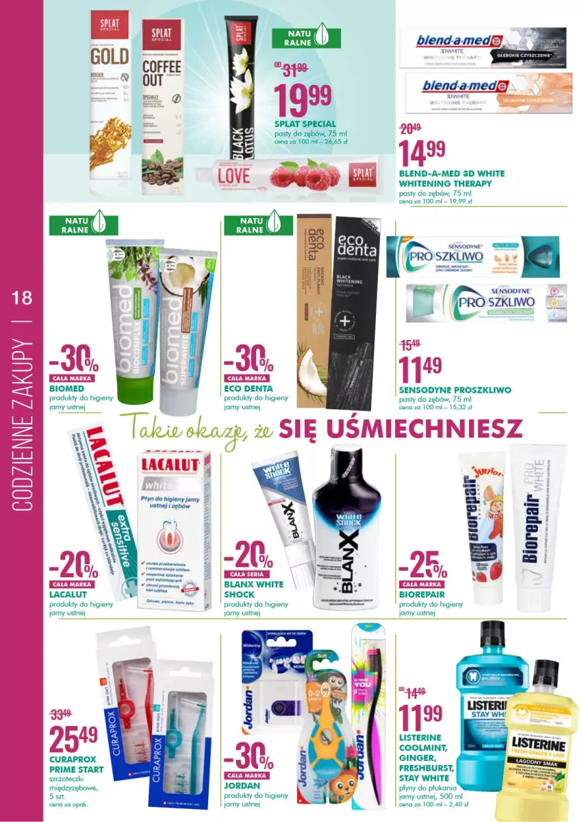 Gazetka promocyjna Super Pharm - Wiosenne porządki Wielkanoc - ważna 19.03 do 03.04.2021 - strona 18 - produkty: Biorepair, Blend-a-Med, Curaprox, Gin, Lacalut, Listerine, Sensodyne