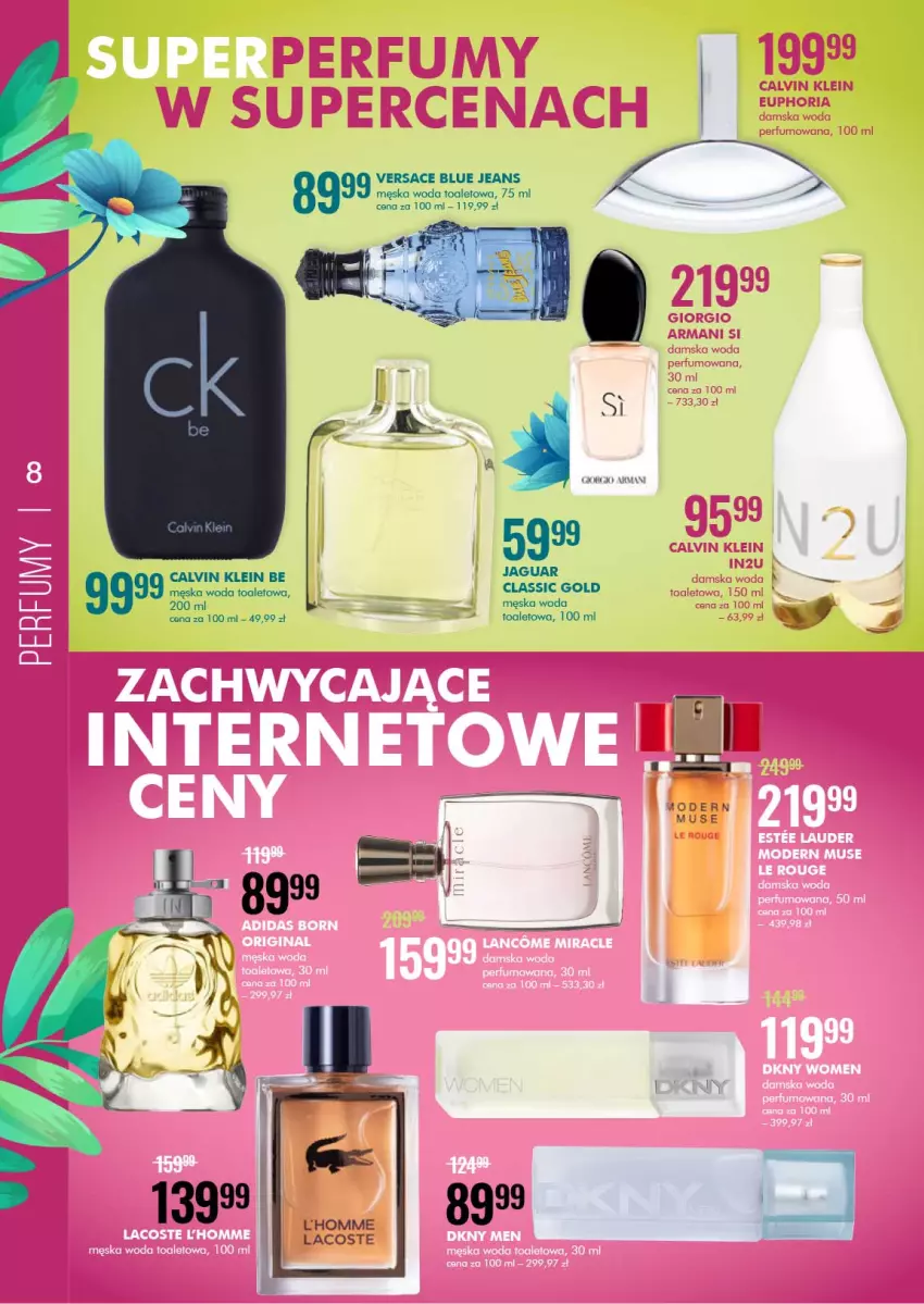 Gazetka promocyjna Super Pharm - Wiosenne porządki Wielkanoc - ważna 19.03 do 03.04.2021 - strona 8 - produkty: Calvin Klein, Jaguar, Lacoste, Versace, Woda, Woda toaletowa